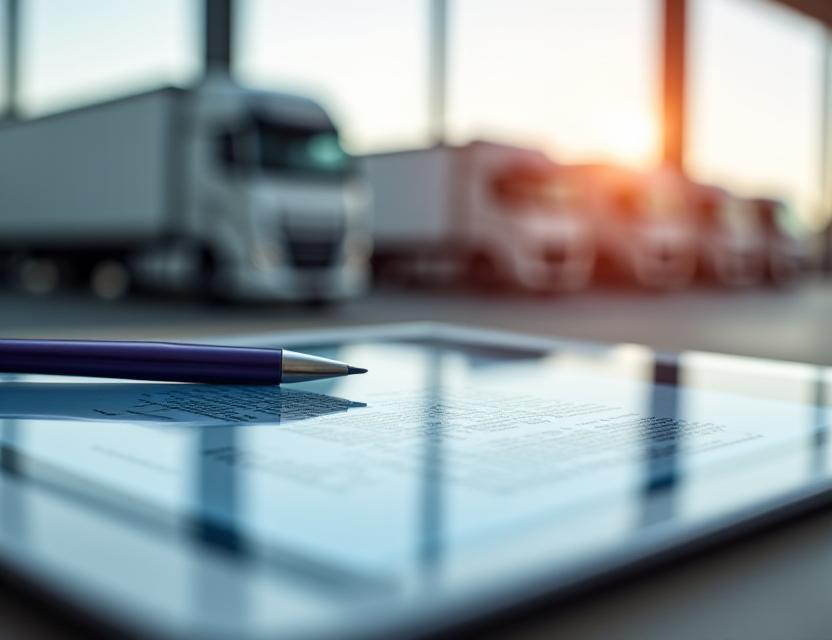 Professional logistics documentation and freight agreement visual