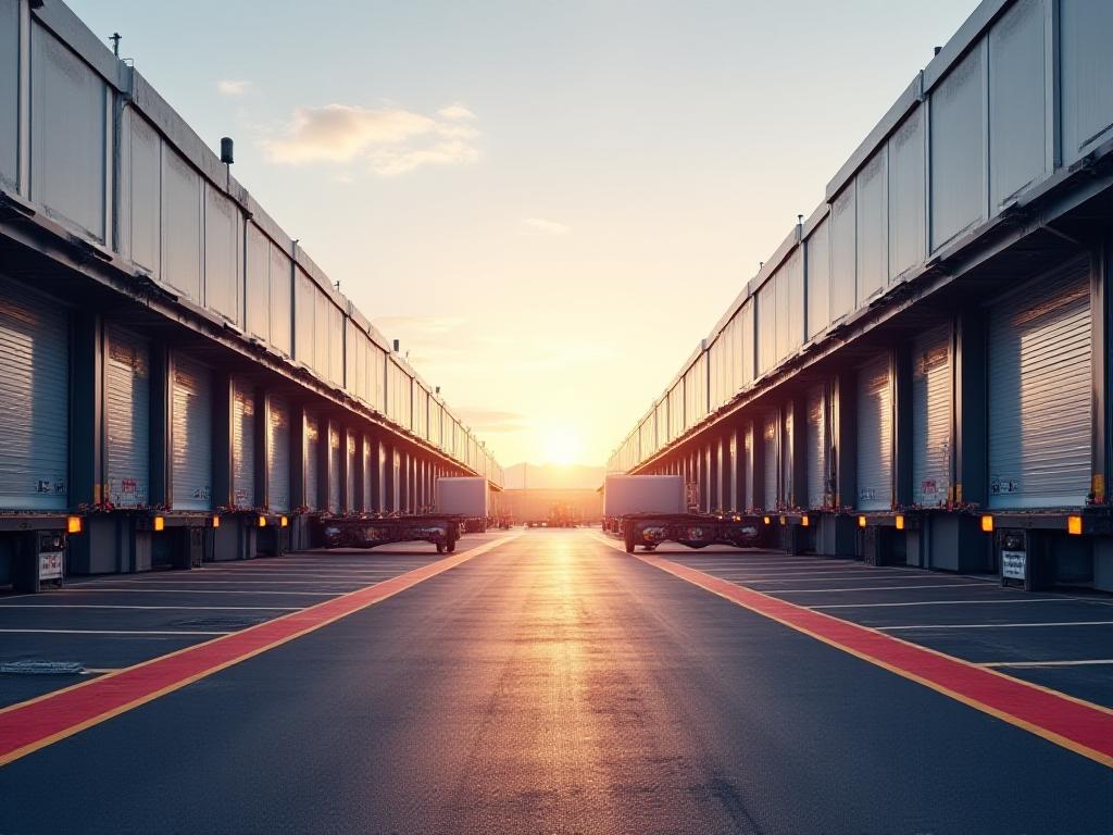 High-efficiency loading docks for freight trucks